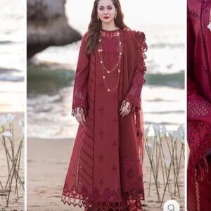 New 3 piece Pakistani dress qalamqar laxaury lawn xl